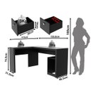 Ver imagem 4 de Mesa de Canto com Gaveteiro para Escritório Me4129 Preto
