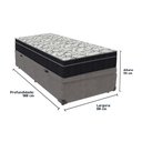 Ver imagem 3 de Cama Box Baú e Colchão Airtech 150 Espuma D45 Solteiro Ortobom Solteiro Cinza
