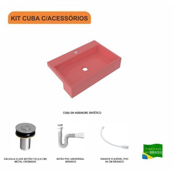 Kit Cuba XRT55 com Válvula Click 1"B e Sifão PVC e Flexível Compace - 3