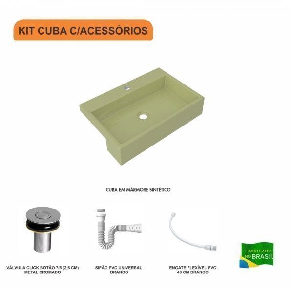 Kit Cuba XRT55 com Válvula Click 1"B e Sifão PVC e Flexível Compace - 3