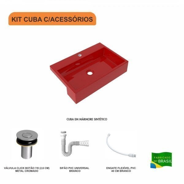 Kit Cuba XRT55 com Válvula Click 1"B e Sifão PVC e Flexível Compace - 3