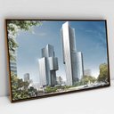 Ver imagem 1 de Quadro Decorativo em Canvas Arquitetura Moderna TaColado Moldura Flutuante 4,5cm Freijó 120 x 80cm