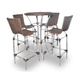 Conjunto Bistrô em Fibra Sintética - 4 Lugares + 1 Mesa