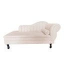 Ver imagem 3 de Recamier Decorativo Divã Amsterdã 147cm Lado Esquerdo Veludo Marfim