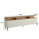 Ver imagem 3 de Rack para Sala 220cm com Portas Brise Pés em Metal 100% Mdf