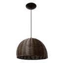 Ver imagem 1 de Kit 2 Pendente Junco Poptem Meia Esfera 35cm Tabaco Luminária Lustre Sala