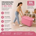 Ver mais imagens de Caixa Organizadora Rosa Empilhavel Rodinhas Guarda Roupa Brinquedos Resistente Premium