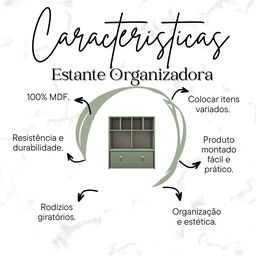 Estante Nicho Organizador de Brinquedos Infantil em Mdf Plancasa:verde Jade - 9