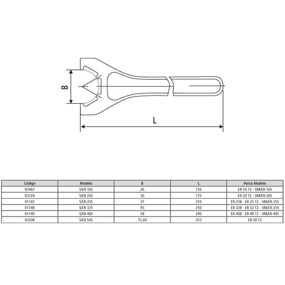 Chave para Porca Er-25b - Er-25 T2 - Um/er-25s - 3