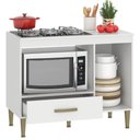 Ver imagem 3 de Armário Balcão de Cozinha Cooktop e Forno 1 Porta 1 Gaveta Branco - Fellicci