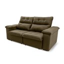 Ver imagem 4 de Sofá Retrátil/Reclinável Verona 1,80m Suede Velut Bege c/ Molas no Assento - King House