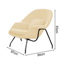 Ver imagem 4 de Poltrona Womb Chair sem Puff Bouclê Base Preta Linha Premium Leitura Descanso Sala Moderna - Areia