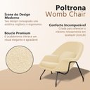 Ver imagem 3 de Poltrona Womb Chair sem Puff Bouclê Base Preta Linha Premium Leitura Descanso Sala Moderna - Areia