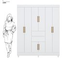 Ver mais imagens de Kit Guarda Roupa Casal 8 Portas Munique Cômoda Astral - Branco