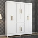 Ver imagem 2 de Kit Guarda Roupa Casal 8 Portas Munique Cômoda Astral - Branco