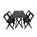 Ver imagem 1 de Conjunto Dobrável 120x70com 4 Cadeiras Estofadas Preto