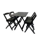 Ver imagem 2 de Conjunto Dobrável 120x70com 4 Cadeiras Estofadas Preto