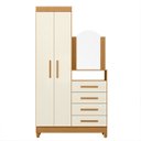 Ver imagem 5 de Guarda Roupa Cômoda com Espelho 103cm Maite A02 Off/cinamomo - Mpozenato