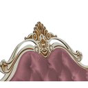 Ver imagem 3 de Cabeceira Painel Charlotte 1,00 m Branco Entalhe Dourado Capitonê Veludo Rose