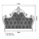 Ver imagem 4 de Cabeceira Painel Charlotte 1,00 m Branco Entalhe Dourado Capitonê Veludo Rose