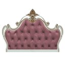 Ver imagem 2 de Cabeceira Painel Charlotte 1,00 m Branco Entalhe Dourado Capitonê Veludo Rose