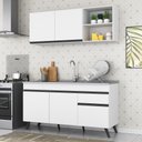 Ver imagem 3 de Armário de Cozinha Compacta 150cm Veneza Multimóveis V2079 Branco/preto