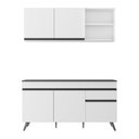 Ver imagem 7 de Armário de Cozinha Compacta 150cm Veneza Multimóveis V2079 Branco/preto
