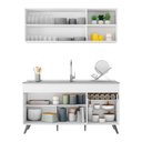 Ver imagem 6 de Armário de Cozinha Compacta 150cm Veneza Multimóveis V2079 Branco/preto