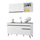 Ver imagem 1 de Armário de Cozinha Compacta 150cm Veneza Multimóveis V2079 Branco/preto