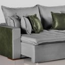 Ver imagem 5 de Sofa Cama Retratil Verona 280cm Kc Rei de Casa Linho Cinza/Verde