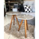 Ver imagem 4 de Mesa de Canto e Lateral para Decoração Bege M