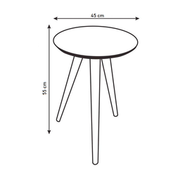 Mesa de Canto e Lateral para Decoração Bege M - 5