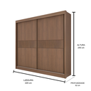 Ver imagem 4 de Guarda Roupa Mdf Ripado Cancun 2 Portas Castanho