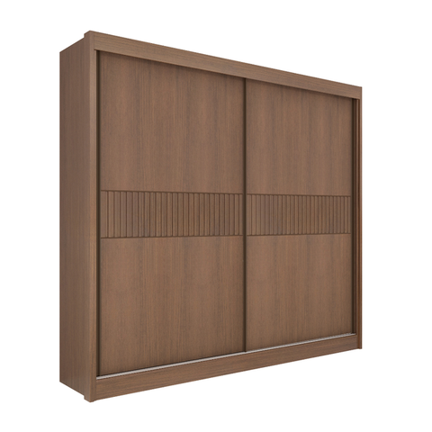 Guarda Roupa Mdf Ripado Cancun 2 Portas Castanho