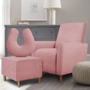 Ver imagem 4 de Kit Amamentação Poltrona + Puff + Almofada Sophia Suede Rose Clique Decorações