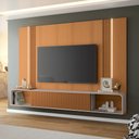 Ver imagem 1 de Home Suspenso Decorativo Rennes MDF/MDP c/LED para TV até 85 Polegadas Cinamomo/Off White G26 - Gran