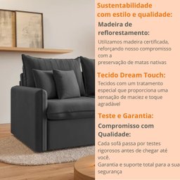 Sofá Cama Retrátil e Reclinável 180cm Madri Movenzo Estofados Veludo - 6