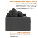 Ver imagem 7 de Sofá-cama Retrátil e Reclinável 220cm Madri - Movenzo Estofados