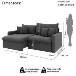 Sofá Cama Retrátil e Reclinável 180cm Madri Movenzo Estofados Veludo - 3