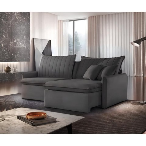 Sofá-cama Retrátil e Reclinável 220cm Madri - Movenzo Estofados