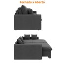Ver imagem 4 de Sofá-cama Retrátil e Reclinável 220cm Madri - Movenzo Estofados