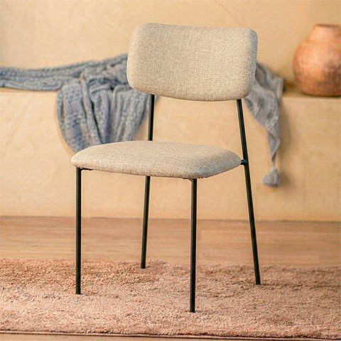 Cadeira de Jantar Metal Forte Resistente Confortável Ergonômica Estofada Aline