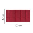 Ver imagem 2 de Painel Estofado Luxo Espanha Solteiro Madeira Maciça Suede Vermelho Gat Magazine 100cm
