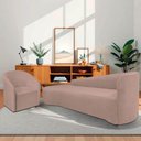 Ver imagem 2 de Kit Sofá Curvo França 180cm L.e e Poltrona Luiza Max Conforto, Elegância e Design Moderno Linho