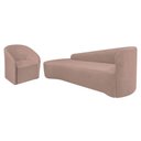 Ver imagem 1 de Kit Sofá Curvo França 180cm L.e e Poltrona Luiza Max Conforto, Elegância e Design Moderno Linho