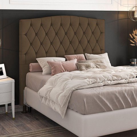 Cabeceira Greta Cama Box Casal 140cm Suede Marrom