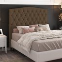 Ver imagem 1 de Cabeceira Greta Cama Box Casal 140cm Suede Marrom
