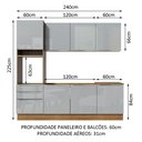 Ver imagem 4 de Armário de Cozinha Completa 240cm Rustic/Cinza Lux Madesa 03