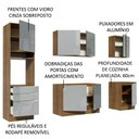 Ver imagem 5 de Armário de Cozinha Completa 240cm Rustic/Cinza Lux Madesa 03