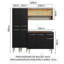 Ver imagem 4 de Armário de Cozinha Compacta 169cm Rustic/Preto Emilly Madesa 13
